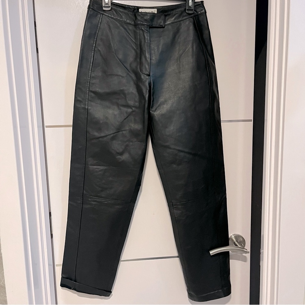 bagatelle Black Faux Leather Straight-Leg Pants